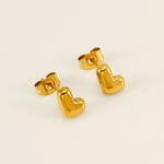 Gold color / 1 Pair Simple Series Elegant Letter L Titanium Steel  Gold Color Women's Stud Earrings Picture12